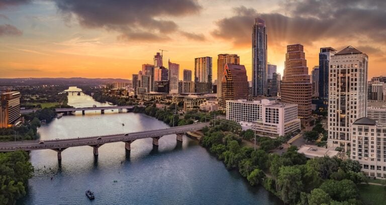 Austin Texas during sunset