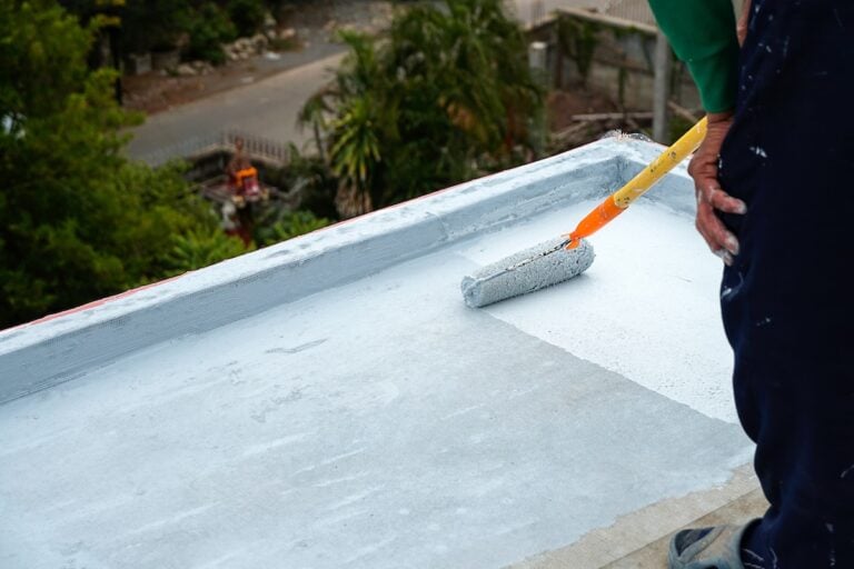 a white roller for a roof