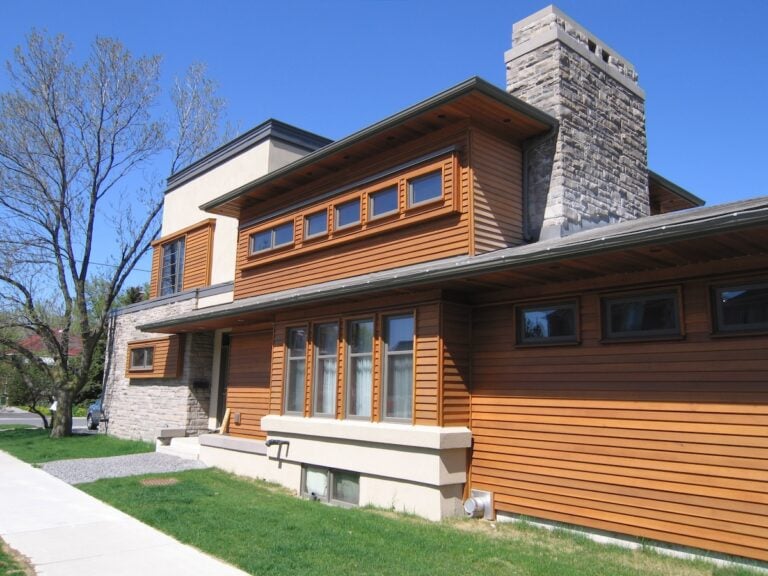 modern house with cedar siding