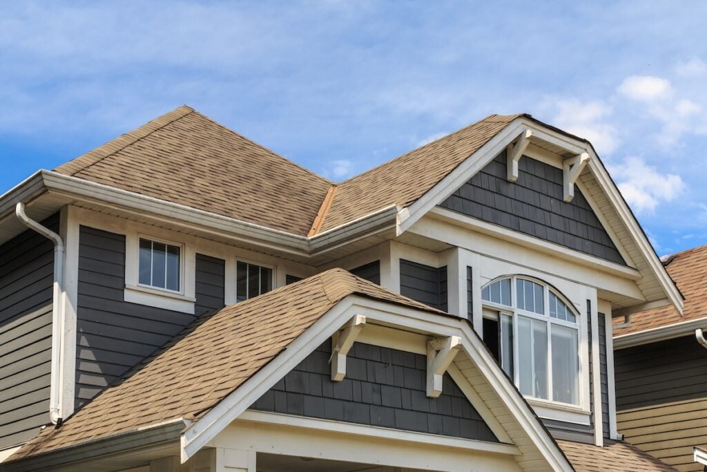 Architectural details of new houses in North America.